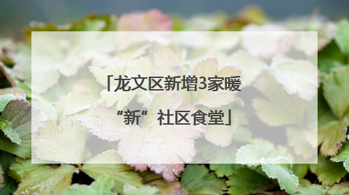 龙文区新增3家暖“新”社区食堂