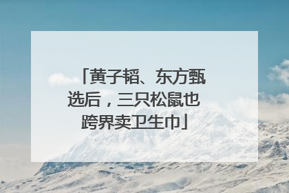黄子韬、东方甄选后，三只松鼠也跨界卖卫生巾