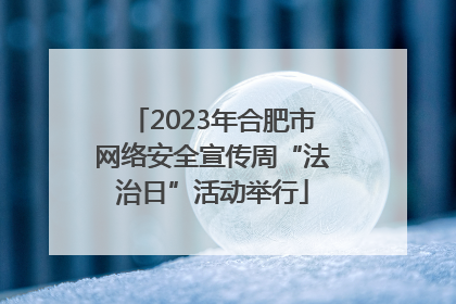 2023年合肥市网络安全宣传周“法治日”活动举行