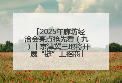 2025年廊坊经洽会亮点抢先看（九）丨京津冀三地将开展“链”上招商
