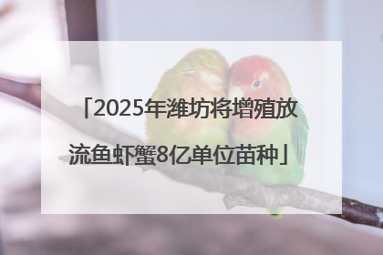 2025年潍坊将增殖放流鱼虾蟹8亿单位苗种
