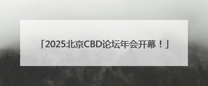2025北京CBD论坛年会开幕！