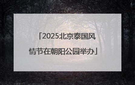 2025北京泰国风情节在朝阳公园举办