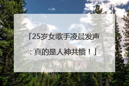 25岁女歌手凌晨发声：真的是人神共愤！