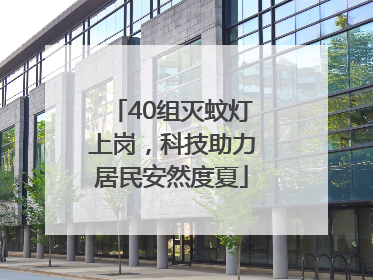 40组灭蚊灯上岗，科技助力居民安然度夏